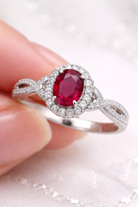 แหวนพลอยทับทิมสีชมพูเม็ดเดี่ยว ดีไซน์พิเศษ ตัวเรือนเงินแท้ 925 สำหรับผู้หญิง - Product Image 2