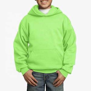 100% Cotton Pullover <b>Hoodies</b> for Boys Custom Children's Winter Warm Fleece Sweatshirts Plain Style with Hooded Collar - Product Image 2