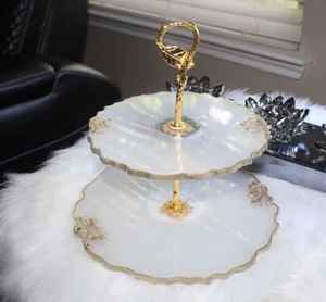 Three Tier Latest Design Resin Cake Stand Table Decorative Bakeware Cake Stand Parties Wedding Handmade Cake Dessert Stand - Product Image 1