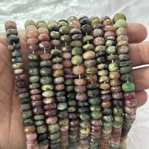 Perles facettées rondes en tourmaline multicolore 10MM 12MM, brins de 16 pouces, grande taille, pierres précieuses naturelles en tourmaline, prix de gros - Product Image 3