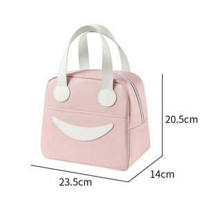 Bolsa térmica profesional de gran capacidad con diseño de cara sonriente, impermeable, para preparar comidas, ideal para niños, oficina y escuela. - Product Image 2