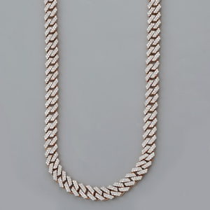 18K Pure Gold Paved Round VS1 Diamond Men's Necklaces Fashionable Hip Hop Fine Jewelry Luxury <b>Iced</b> <b>Out</b> Cuban Link <b>Chain</b> Necklace - Product Image 3