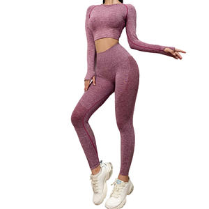 Conjunto Deportivo Mayorista: Top de Yoga, Ropa Deportiva, Conjuntos de Gimnasio y Fitness, Camisetas de Running, Leggings con Efecto Scrunch Butt y Pantalones de Pierna Ancha - Product Image 3