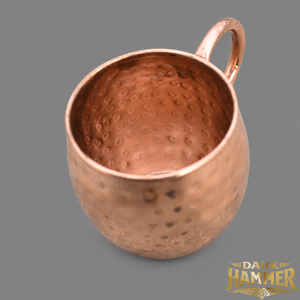 Handcrafted Hammered Pure Copper <b>Drinking</b> Mug with Ergonomic Handle <b>for</b> Water Juice Cold Beverages - Product Image 1