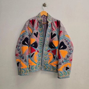 Handcrafted Premium Quality Rajasthani Heritage Luxury Artisanal Hand-Embroidered Cotton <b>Jacket</b> for Women Cotton Quilted Coat - Product Image 1