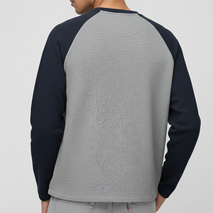 OEM/ODM Custom Made 100% Pure Cotton 180g Full Sleeve Summer Wear Ringer T-Shirt O-Neck Breathable Solid Men Hip Hop Loose Fit - Product Image 5