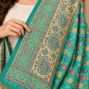 Chal de Pashmina de Lana Bordado Tradicional para Mujer, Suave, Cálido, Transpirable y Ligero, Accesorio de Invierno para Uso Festivo y Viajes - Product Image 3