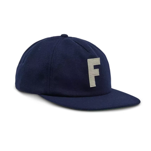 Casquette Hip-Hop Rétro en Laine Non Structurée à 5 Panneaux, Visière Plate, Broderie Feutre Crâne, Couleur Unie, Ajustable, Unisexe, Performance - Product Image 1