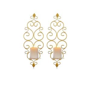 Candelabro de pared de latón macizo dorado de alta calidad, diseño floral, decorativo para la sala de estar del hogar. - Product Image 2