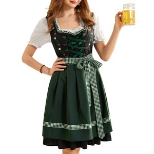 Dernier style, design personnalisé, Dirndl bavarois traditionnel pour femme, motif uni, longueur midi, streetwear numérique, taille naturelle, léger - Product Image 1