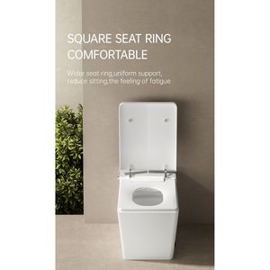 WC Intelligente Moderno Quadrato con Bidet Senza Serbatoio, Telecomando e Apertura Coperchio a Tocco del Piede per il Bagno - Product Image 3