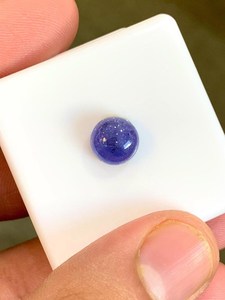 Cabochon de Tanzanite naturelle bleue ronde, pierre précieuse en vrac pour la fabrication de bijoux, bague, pendentif, collier - Product Image 4