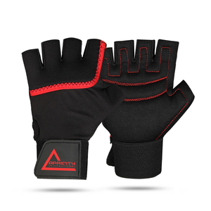 Best Quality Lightweight Half Finger Gym Fitness <b>Gloves</b> with Lace-Up Closure Made of Fabric for <b>Weight</b> Lifting and Workout - Product Image 1