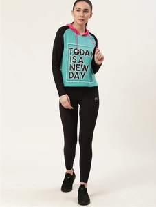 Women's <b>Hoodie</b> Today Is A New Day Print Black Long Sleeve Sweatshirt Regular Fit Knitted <b>Polyester</b> Spring Style - Product Image 6