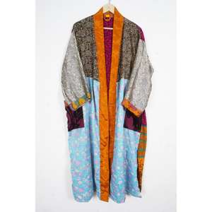 Kimono de Seda Suave y Cómodo para Mujer, Bata de Dama de Honor, Kimono de Seda Pura India, Kimono de Seda Japonés, Túnica de Playa Nupcial - Product Image 2