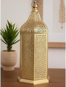 Lanterne à bougie portable en métal et verre, design moderne et unique, écologique, résistante à la chaleur, pour la décoration de Noël, du Nouvel An et de la maison - Product Image 1