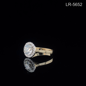 Bague de fiançailles halo en diamant de laboratoire 2,20 CTW, or jaune 14 carats plaqué rhodium, couleur E, certifiée IGI, bijoux fins en gros - Product Image 3