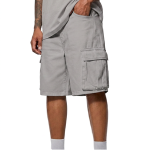 Shorts cargo vintage pour hommes, broderie personnalisée, style américain, multi-poches, longueur genou, en jean, pour l'été – En promotion - Product Image 4