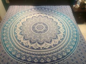 Printed Geometric Muslim <b>Round</b> Cotton <b>Table</b> <b>Cover</b> Handmade 3D Printed Design Customizable Machine Washable - Product Image 4