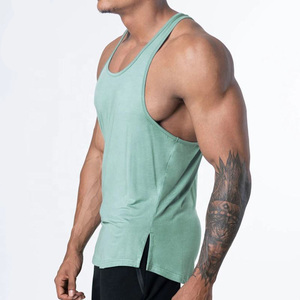 Camiseta de tirantes para gimnasio OEM para hombre, ajustada, para fitness, entrenamiento, diseño personalizado, de elastano - Product Image 3