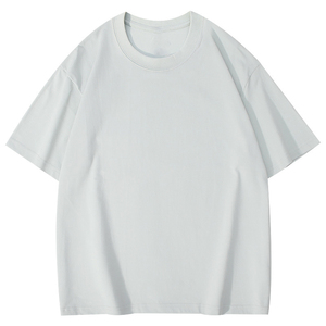Camiseta de cuello redondo de manga corta, unisex, de algodón peinado puro de 240g, 32 hilos, con diseño de bordado de logotipo personalizado OEM. - Product Image 3