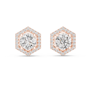 Pendientes Redondos con Diamantes Cultivados en Laboratorio, en Oro, Joyería de Diamantes Moderna para Novias y Uso Diario, Regalo de Lujo - Product Image 2