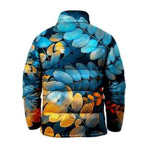 Women's Gradient <b>Quilted</b> Puffer <b>Jacket</b> With Cloud Print Zipper Closure Full Sleeve Thick Winter Outerwear - Product Image 4