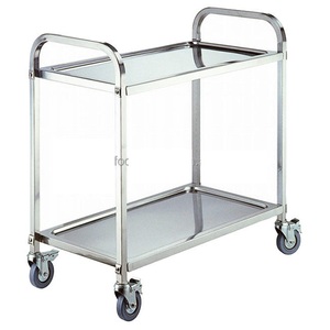 Chariots de nettoyage et d'entretien en acier inoxydable Henry Foodservice S/S 201 à tubes carrés/ronds, 2/3 étagères - Product Image 1
