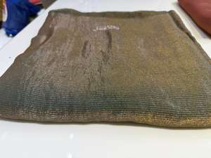 Tissu satiné tissé métallique en polyester/nylon, poids moyen, style uni, pour robes de mariage/occasions spéciales - Product Image 2