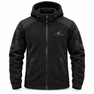 Sudaderas con capucha y cremallera de alta calidad para hombre, con logo de letras, doble línea, estilo urbano, holgadas y de gran tamaño. - Product Image 1