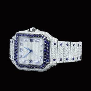 Reloj Unisex de Lujo de Acero Inoxidable ETA con Diamantes Moissanite VVS, Gemas de Rubí, Manecillas Analógicas, Esfera de Cristal, Movimiento Mecánico - Product Image 3