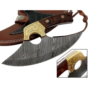 Couteau à découper en acier Damas, manche en bois, forgé à la main, ambidextre, lame de 4-5,9 pouces, style artisanal écologique, finition mate - Product Image 2