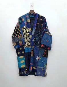 Nueva llegada Kantha Kimono bata chaqueta abrigo 100% algodón Patchwork bordado chaqueta abrigo para mujer - Product Image 2