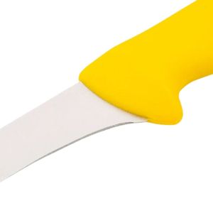 Couteaux à découper à lame longue avec manche jaune, garde-lame incurvé et tranchant argenté pour la découpe de viande et la préparation culinaire - Product Image 2