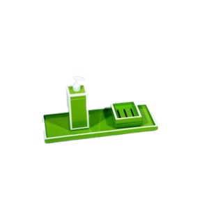 Wholesale Lacquer Bathroom Set Minimalist Decorative <b>Resin</b> Bath Accessories Luxurious Green Home Organizer <b>Kit</b> - Product Image 2