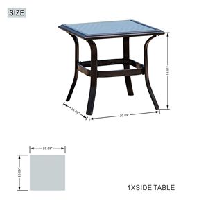 H18.91 Outdoor Patio Garden Wicker Table with Tempered Glass Top <b>Side</b> Table - Product Image 3