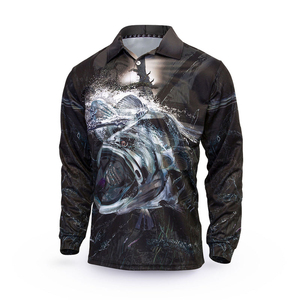 T-shirt de pêche unisexe personnalisé de haute qualité à manches courtes, 100 % polyester, imprimé numériquement par sublimation, UPF 50, respirant et à séchage rapide - Product Image 1