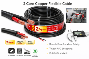 Câble électrique flexible en cuivre à 2 conducteurs de 1,5 mm², isolé en PVC, FR FRLS - Product Image 3