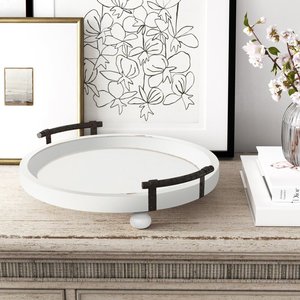 Modern Mango Wood Decorative <b>Tray</b> Walnut Finish Rectangular Wooden Serving <b>Tray</b> Black Metal Handles <b>Table</b> Use - Product Image 5