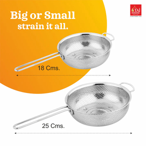 Multi Sizes SS Perforated <b>Strainers</b> Soup and Juice with Long Handle for Filtering Sifting Rinsin - Product Image 3