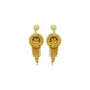 Parures de bijoux de mariage et de fête en gros, plaqué or micron 14K/18K/24K, style Dubaï, Turquie, collier long et boucles d'oreilles traditionnels - Product Image 6