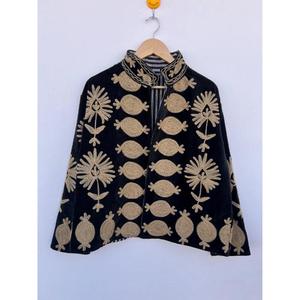 Handmade Knitted Embroidered Suzani Velvet Cotton Eco-Friendly Winter Autumn Women's Chic Reversible Coat Gift for Her <b>Duster</b> - Product Image 5
