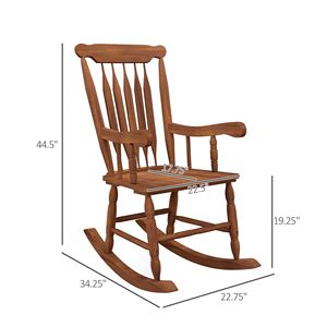 Sedia a dondolo da esterno in teak con schienale alto per patio e veranda - Costruzione robusta - Product Image 3