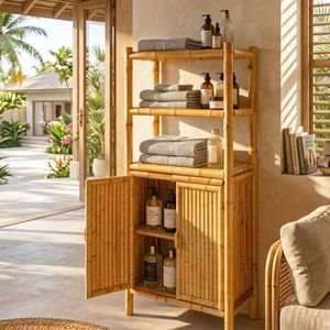 Estante de Bambú Natural Hecho a Mano de 3 Niveles – Estantería Ecológica para Sala de Estar, Dormitorio, Oficina y Espacios Comerciales - Product Image 4