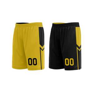 Conjunto de Uniforme de Baloncesto Sublimado Personalizado, Nombre del Equipo 00, Amarillo y Negro, Cuello en V, Sin Mangas, Absorbe la Humedad, Ropa Deportiva Unisex para Adultos - Product Image 3