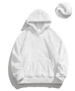 Sudadera con Capucha de Forro Polar Grueso Personalizada OEM, Corte Cuadrado, Ropa de Calle de Lujo para Invierno para Hombre, Sudadera con Capucha Bordada con Patrón Sólido - Product Image 3