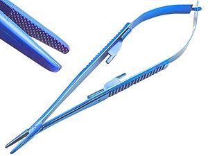 Portaagujas de Sutura Micro Precise Blue Castroviejo con Mordazas Texturizadas para un Manejo Preciso en el Quirófano - Product Image 1