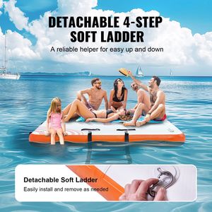 8 X 5FT Non-Slip Inflatable <b>Floating</b> Dock Platform with Portable Carrying Bag Water Amusement Facility for Carrying Convenience - Product Image 5