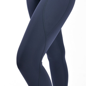 High Waist Seamless Full Length <b>Leggings</b> Solid Color Spandex Nylon Women Yoga Pants Elastic Waist Pockets Contrast <b>Stitch</b> - Product Image 4