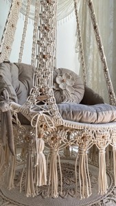 Macrame hangessel,macrame <b>swing</b>,handmade decorasion,gardens <b>swing</b>,gardens decor,macrame chair,macrame hallwanking <b>swing</b> - Product Image 2